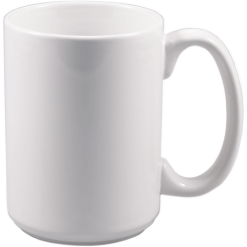 15 oz. White Ceramic Mug