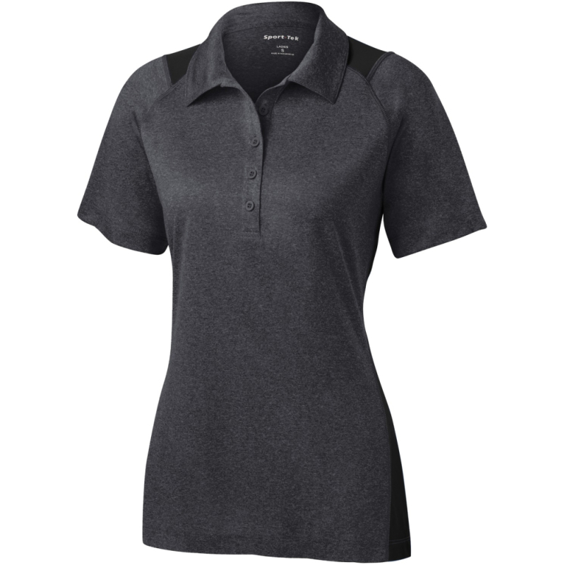 Sport-Tek Women's Heather Colorblock Contender Polo. LST665 - Image 1